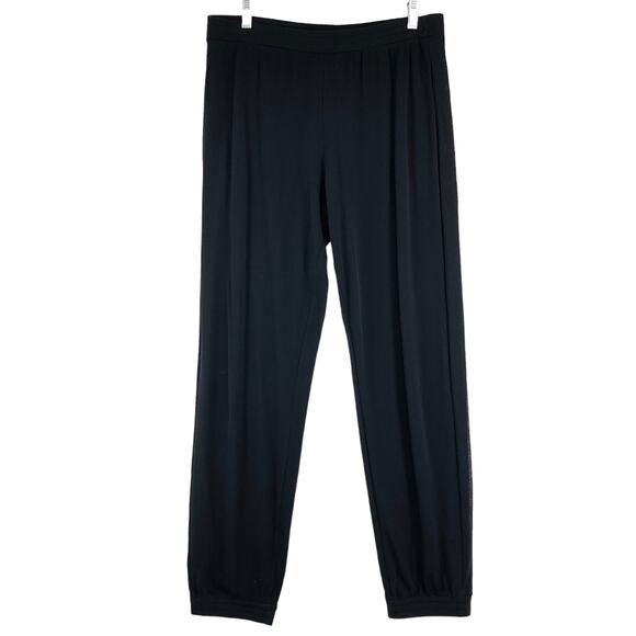 Fuzzi JPG Womens Size XL Jogger Pants Semi Sheer Lightweight Stretch Black Italy